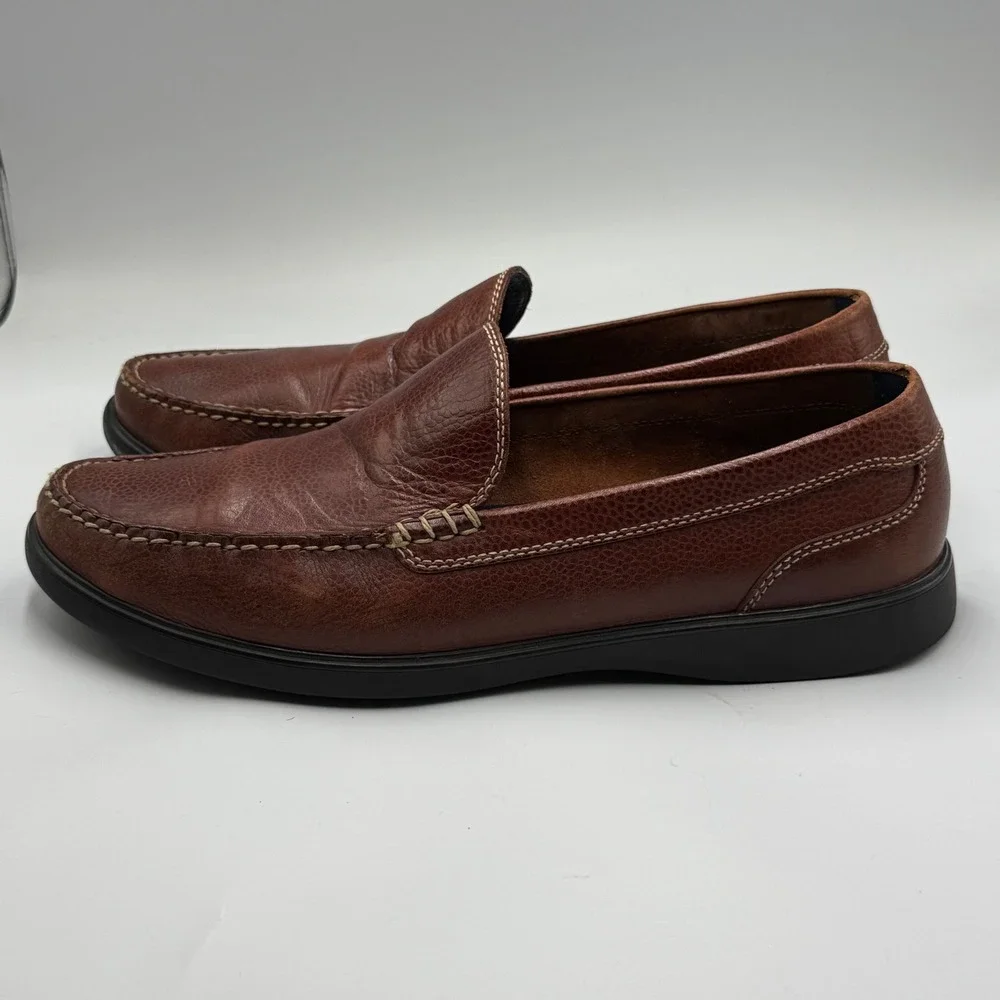 Cole Haan Mens Brown Sutton Leather Loafers Dress Shoes Slip On Comfort Size 13M